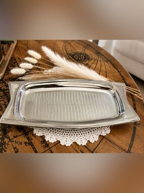 Vintage MCM  Hellerware Stainless Steel Serving Tray | MCM Modern Barware